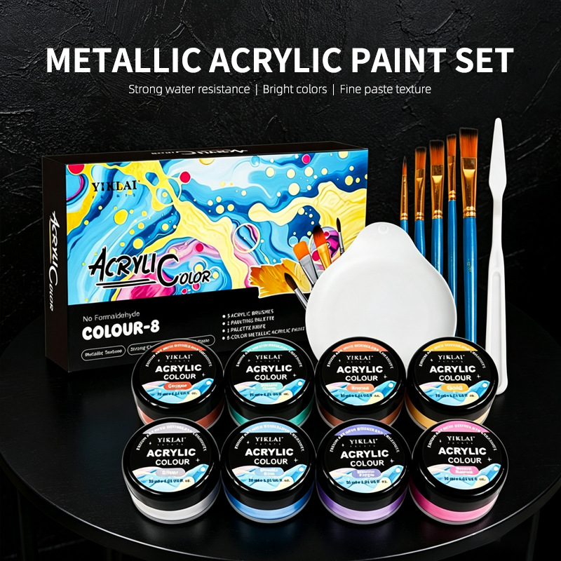 Metallic Paint Set - Set di 8 Colori di Vernice