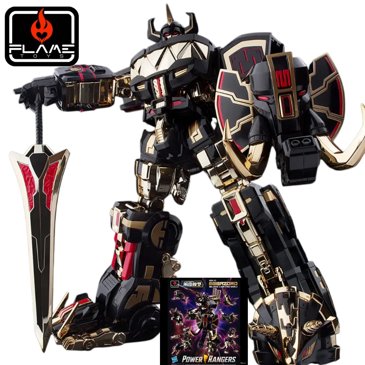 Model Kit Megazord - Flame Toys Modello Furai Megazord Nero